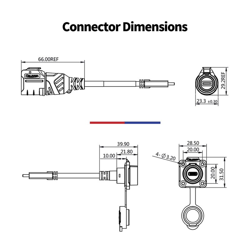 CNLINKO LP-16 Type-C 3.1 Industrial Waterproof Connector IP67 Circular Aviation Plug High-Speed Data Transfer with 1M Cable - Image 5